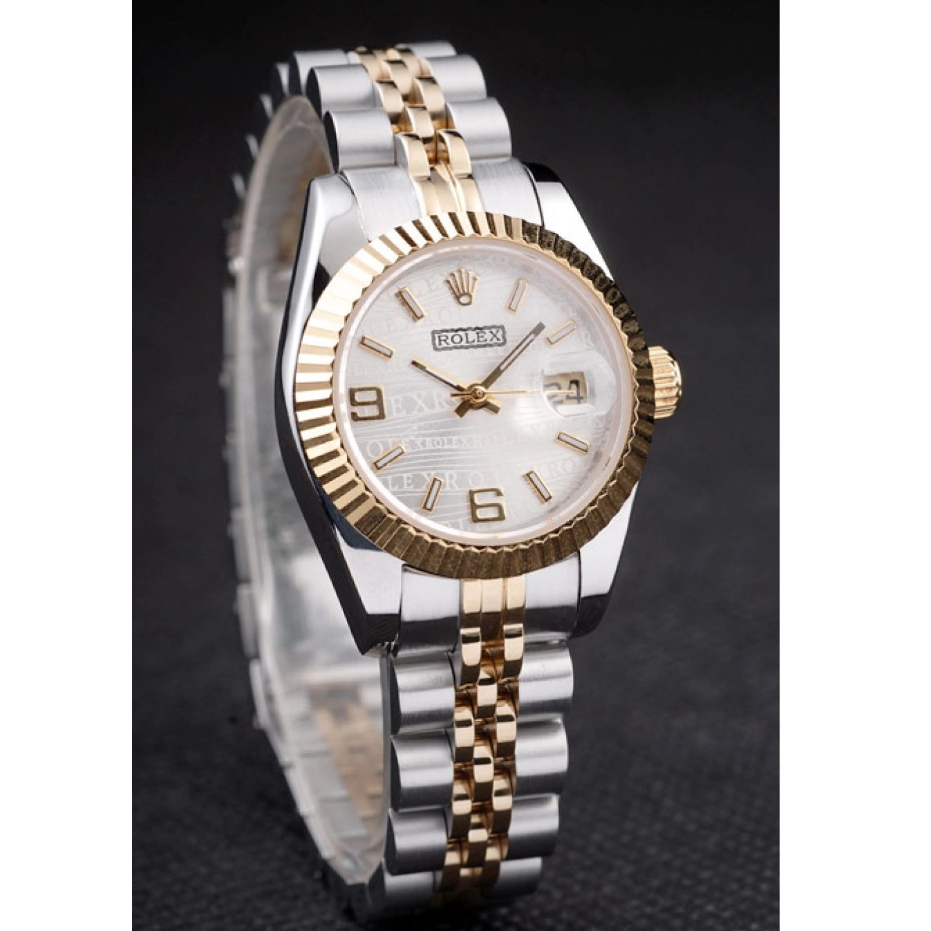 Aaa replica watch Yellow Datejust Plated Two 98079 Steel Rolex Tone Stainless Gold 0708